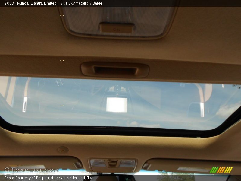Blue Sky Metallic / Beige 2013 Hyundai Elantra Limited