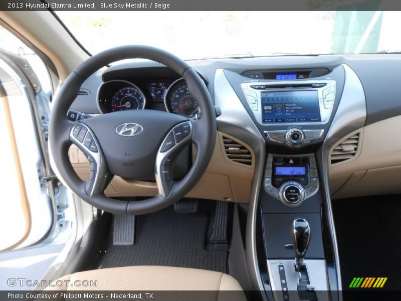 Blue Sky Metallic / Beige 2013 Hyundai Elantra Limited