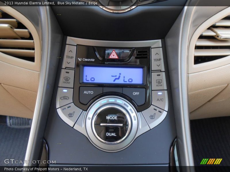 Blue Sky Metallic / Beige 2013 Hyundai Elantra Limited