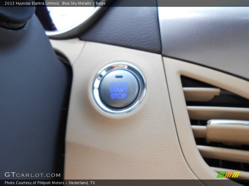 Blue Sky Metallic / Beige 2013 Hyundai Elantra Limited