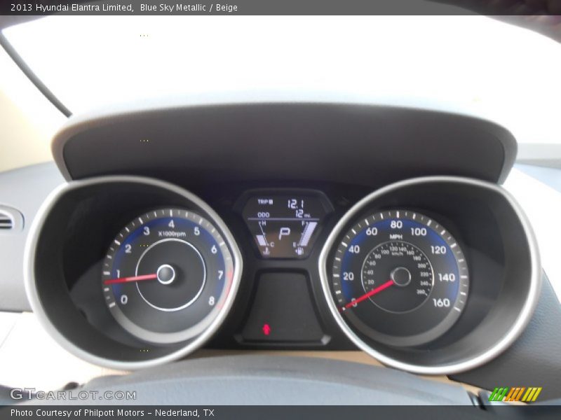 Blue Sky Metallic / Beige 2013 Hyundai Elantra Limited