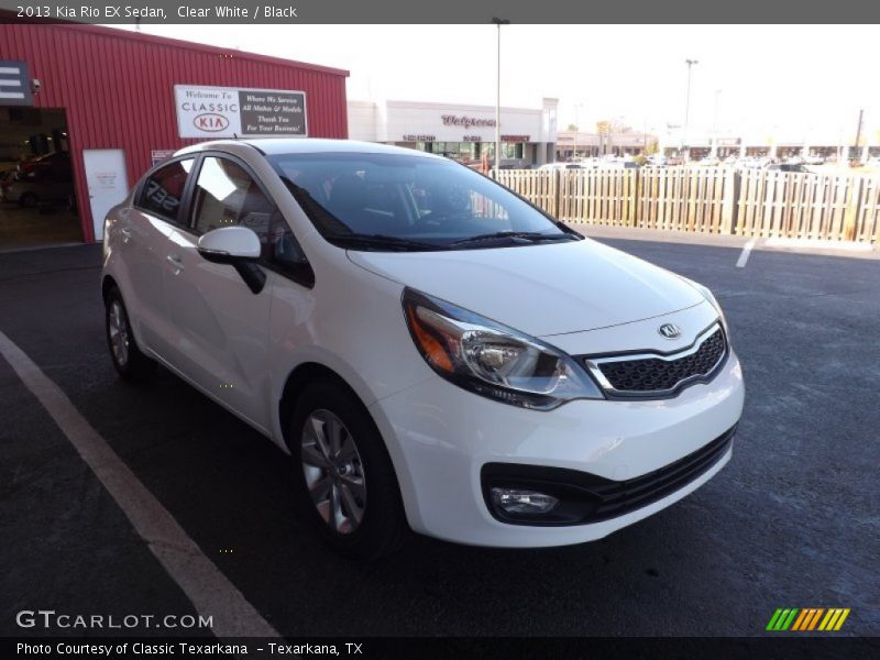 Clear White / Black 2013 Kia Rio EX Sedan