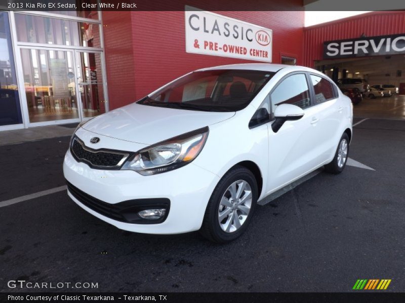 Clear White / Black 2013 Kia Rio EX Sedan
