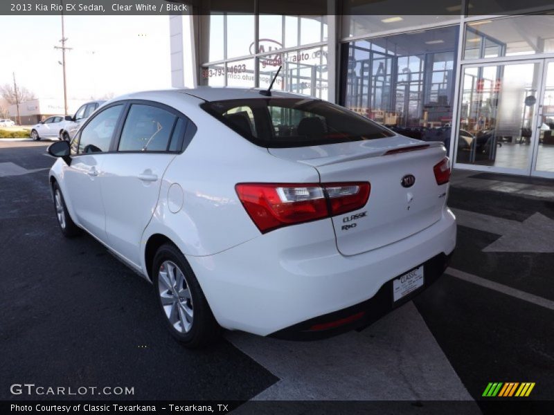 Clear White / Black 2013 Kia Rio EX Sedan