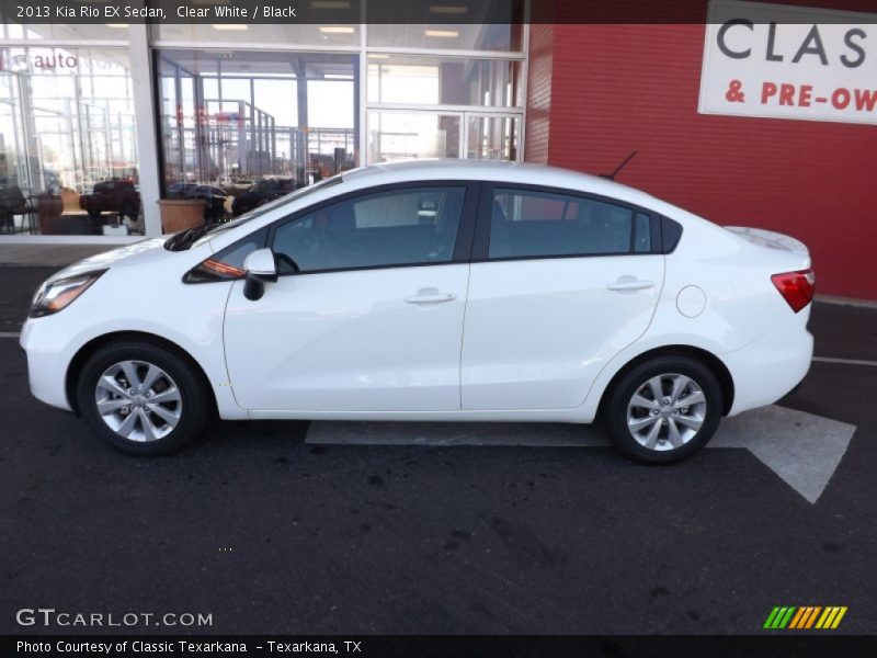 Clear White / Black 2013 Kia Rio EX Sedan