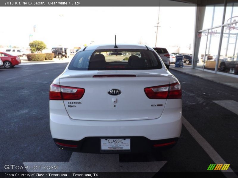 Clear White / Black 2013 Kia Rio EX Sedan