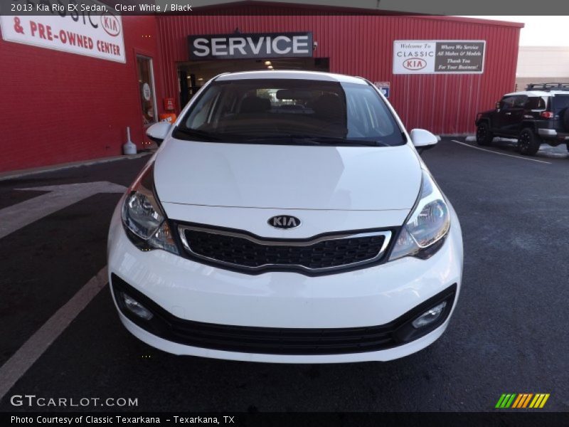 Clear White / Black 2013 Kia Rio EX Sedan