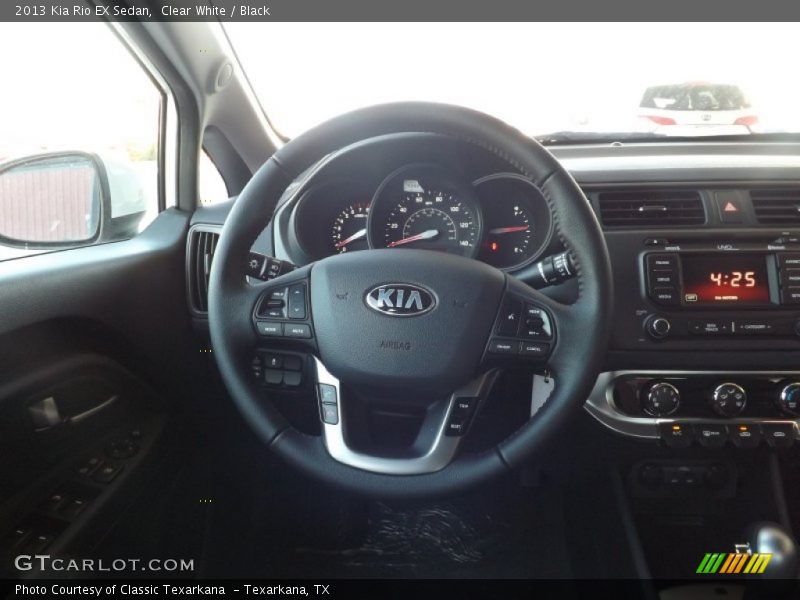 Clear White / Black 2013 Kia Rio EX Sedan