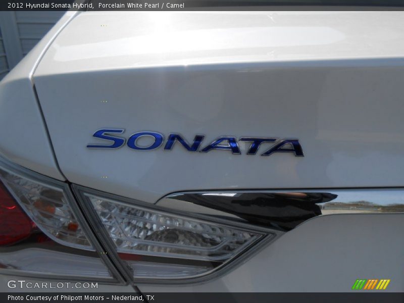 Porcelain White Pearl / Camel 2012 Hyundai Sonata Hybrid