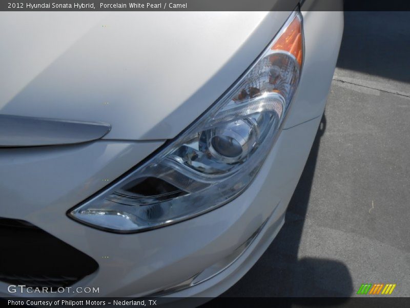 Porcelain White Pearl / Camel 2012 Hyundai Sonata Hybrid