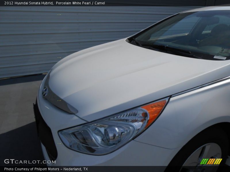 Porcelain White Pearl / Camel 2012 Hyundai Sonata Hybrid