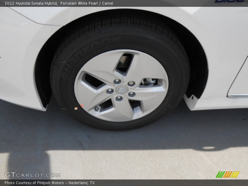 Porcelain White Pearl / Camel 2012 Hyundai Sonata Hybrid