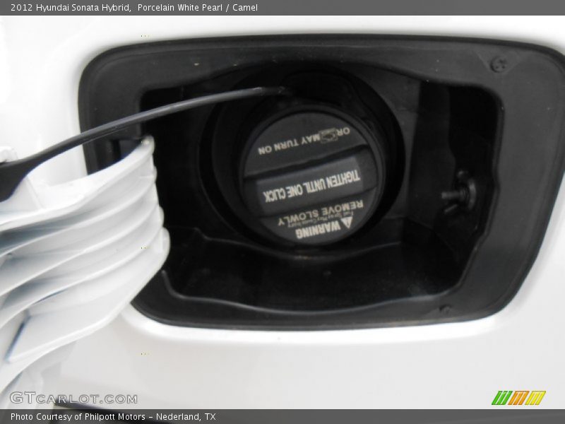 Porcelain White Pearl / Camel 2012 Hyundai Sonata Hybrid