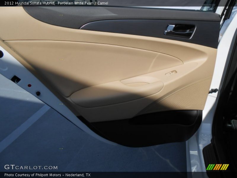 Porcelain White Pearl / Camel 2012 Hyundai Sonata Hybrid