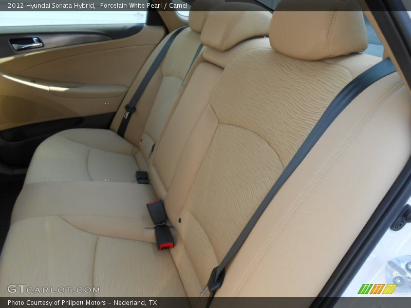 Porcelain White Pearl / Camel 2012 Hyundai Sonata Hybrid