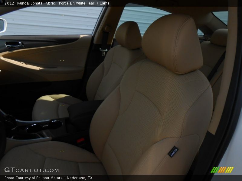 Porcelain White Pearl / Camel 2012 Hyundai Sonata Hybrid