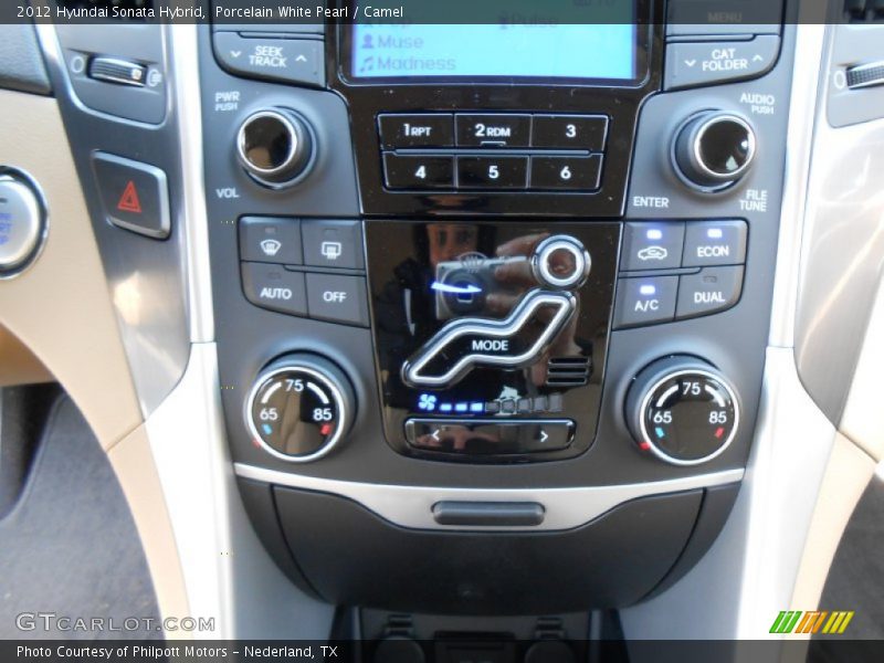 Porcelain White Pearl / Camel 2012 Hyundai Sonata Hybrid