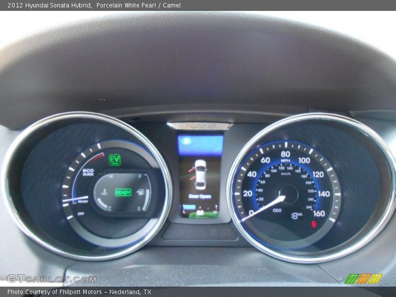 Porcelain White Pearl / Camel 2012 Hyundai Sonata Hybrid