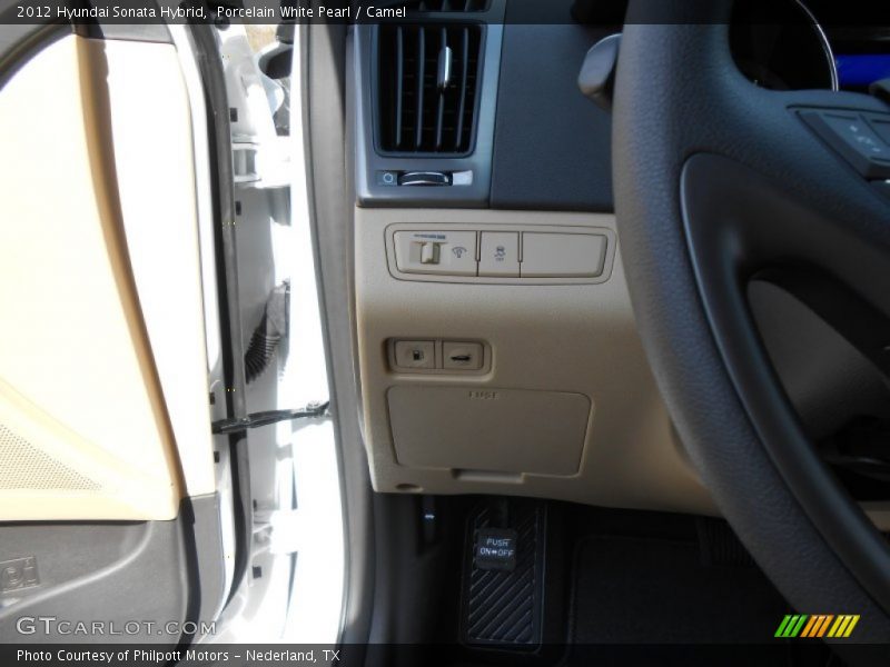 Porcelain White Pearl / Camel 2012 Hyundai Sonata Hybrid