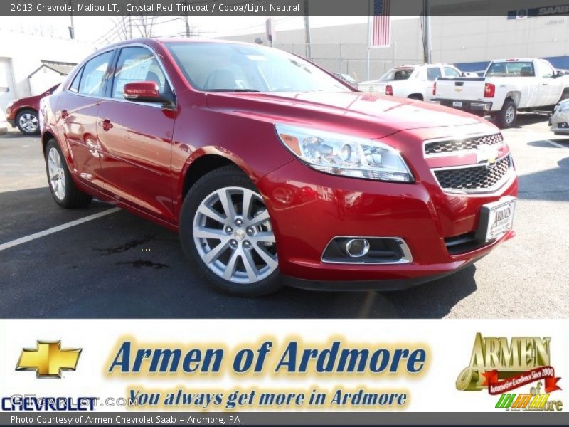 Crystal Red Tintcoat / Cocoa/Light Neutral 2013 Chevrolet Malibu LT