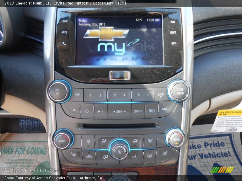 Crystal Red Tintcoat / Cocoa/Light Neutral 2013 Chevrolet Malibu LT