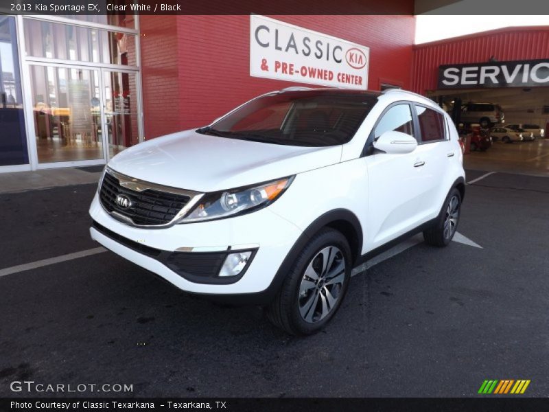 Clear White / Black 2013 Kia Sportage EX