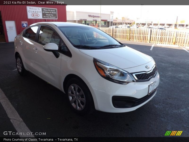 Clear White / Beige 2013 Kia Rio EX Sedan