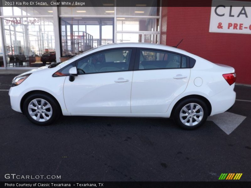 Clear White / Beige 2013 Kia Rio EX Sedan