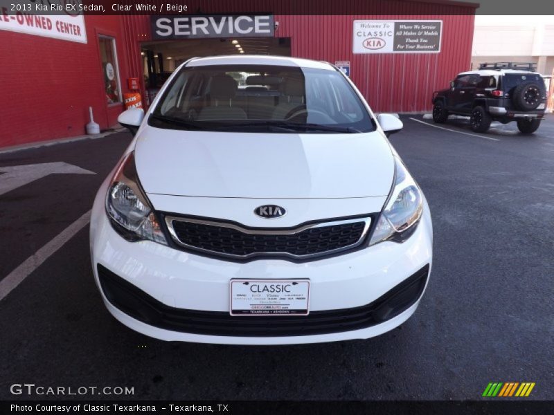 Clear White / Beige 2013 Kia Rio EX Sedan