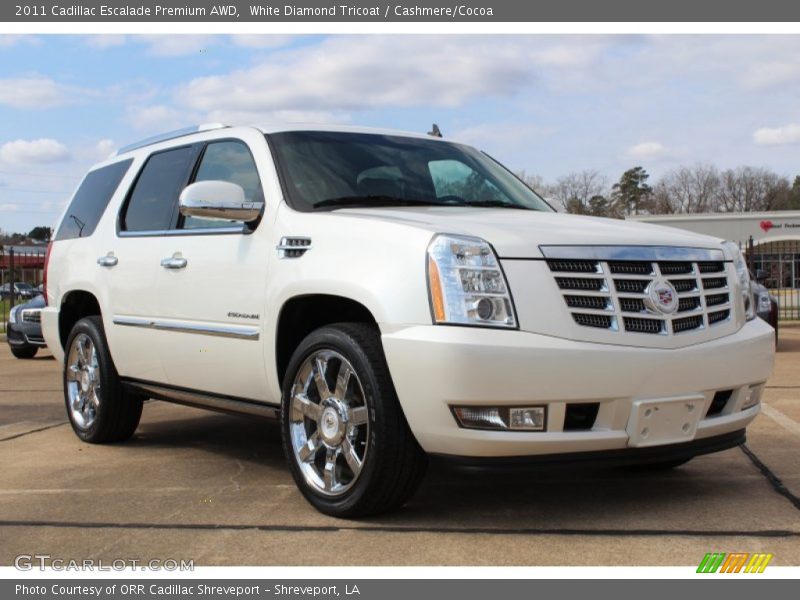 White Diamond Tricoat / Cashmere/Cocoa 2011 Cadillac Escalade Premium AWD