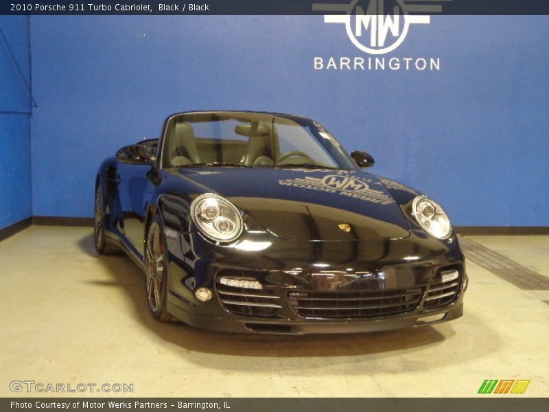 Black / Black 2010 Porsche 911 Turbo Cabriolet