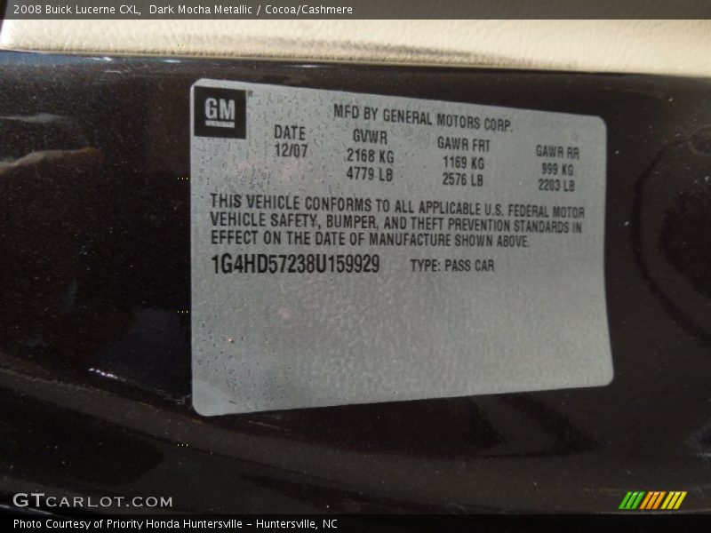 Dark Mocha Metallic / Cocoa/Cashmere 2008 Buick Lucerne CXL