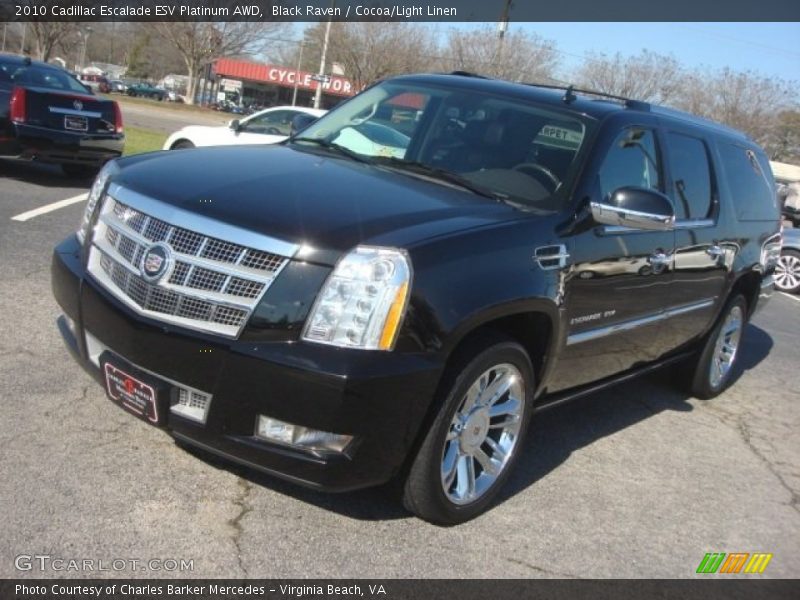 Black Raven / Cocoa/Light Linen 2010 Cadillac Escalade ESV Platinum AWD