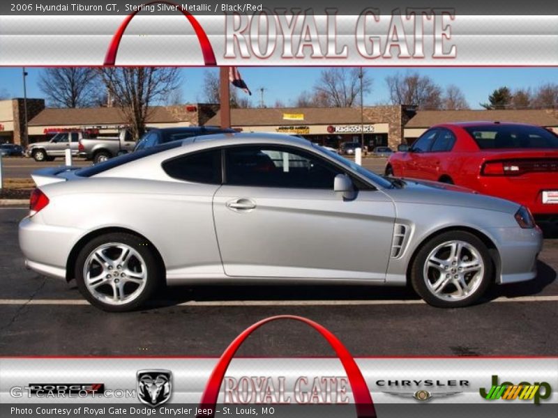 Sterling Silver Metallic / Black/Red 2006 Hyundai Tiburon GT