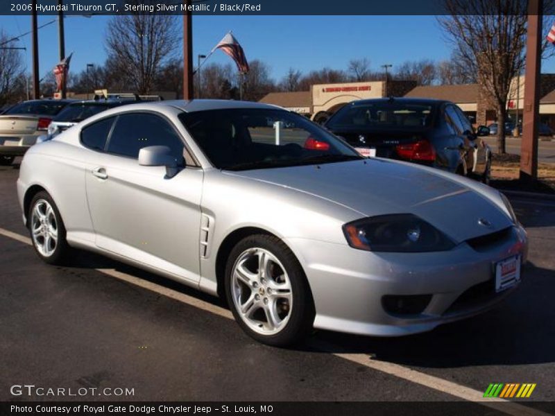 Sterling Silver Metallic / Black/Red 2006 Hyundai Tiburon GT
