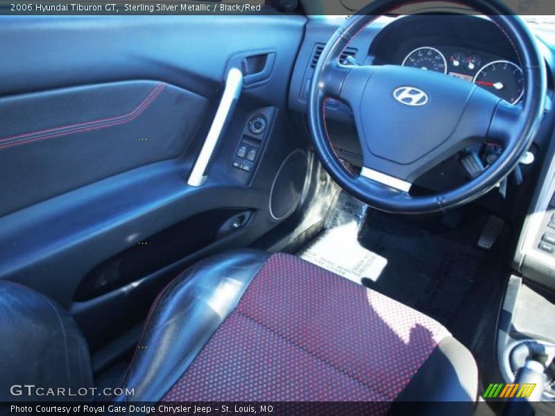 Sterling Silver Metallic / Black/Red 2006 Hyundai Tiburon GT