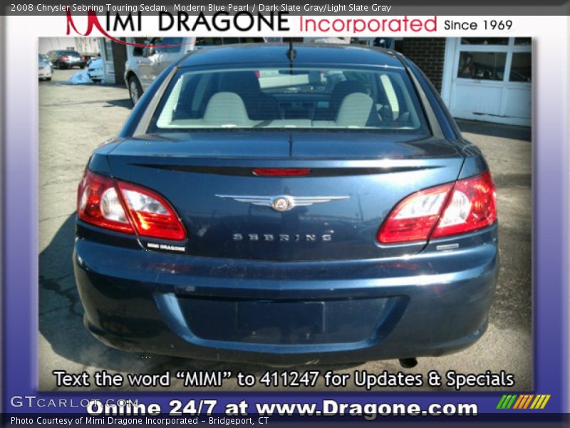 Modern Blue Pearl / Dark Slate Gray/Light Slate Gray 2008 Chrysler Sebring Touring Sedan