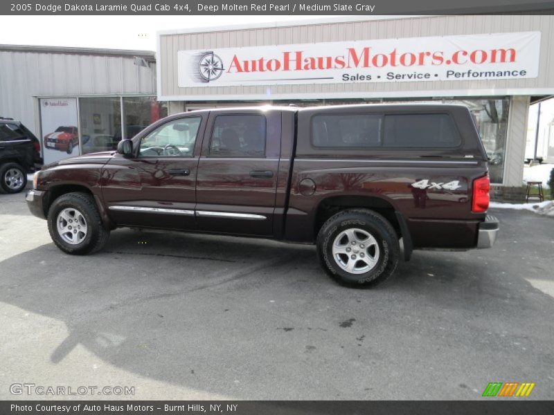 Deep Molten Red Pearl / Medium Slate Gray 2005 Dodge Dakota Laramie Quad Cab 4x4