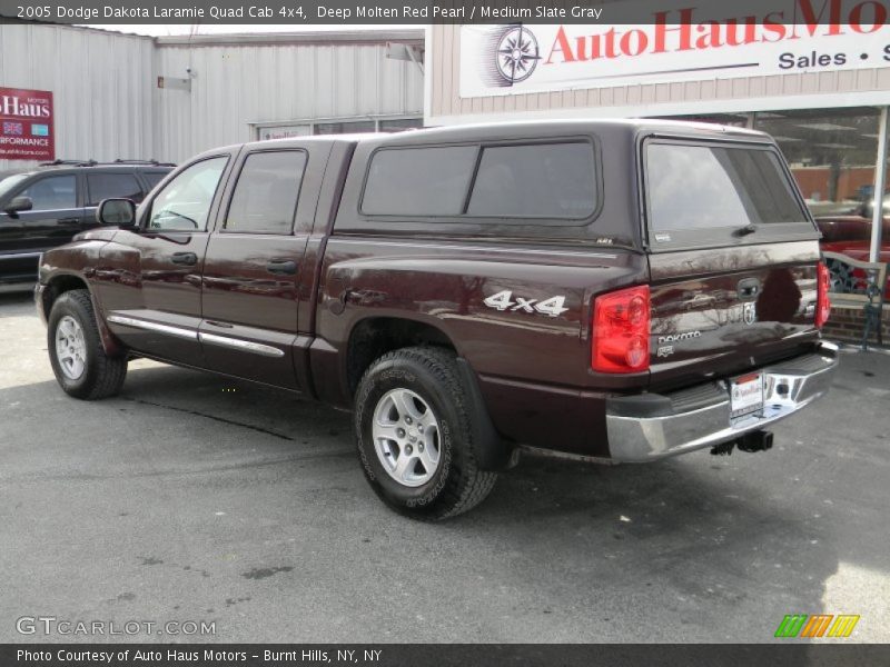 Deep Molten Red Pearl / Medium Slate Gray 2005 Dodge Dakota Laramie Quad Cab 4x4