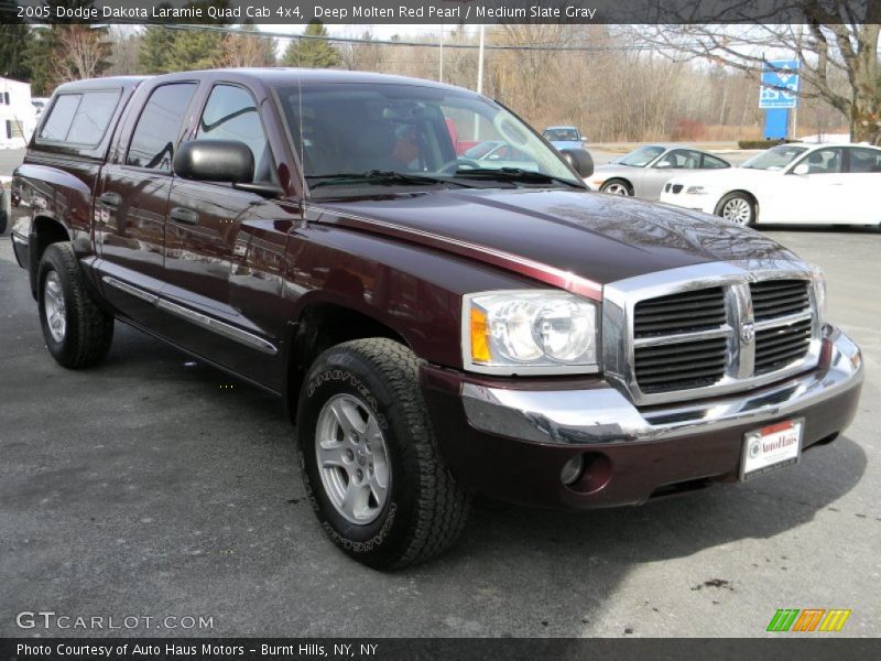 Deep Molten Red Pearl / Medium Slate Gray 2005 Dodge Dakota Laramie Quad Cab 4x4