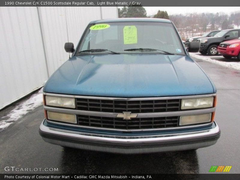 Light Blue Metallic / Gray 1990 Chevrolet C/K C1500 Scottsdale Regular Cab