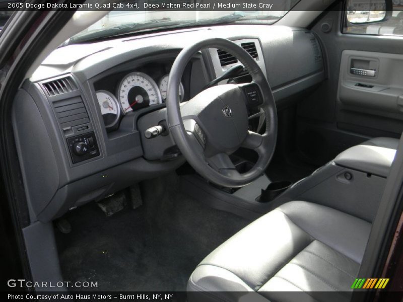 Deep Molten Red Pearl / Medium Slate Gray 2005 Dodge Dakota Laramie Quad Cab 4x4