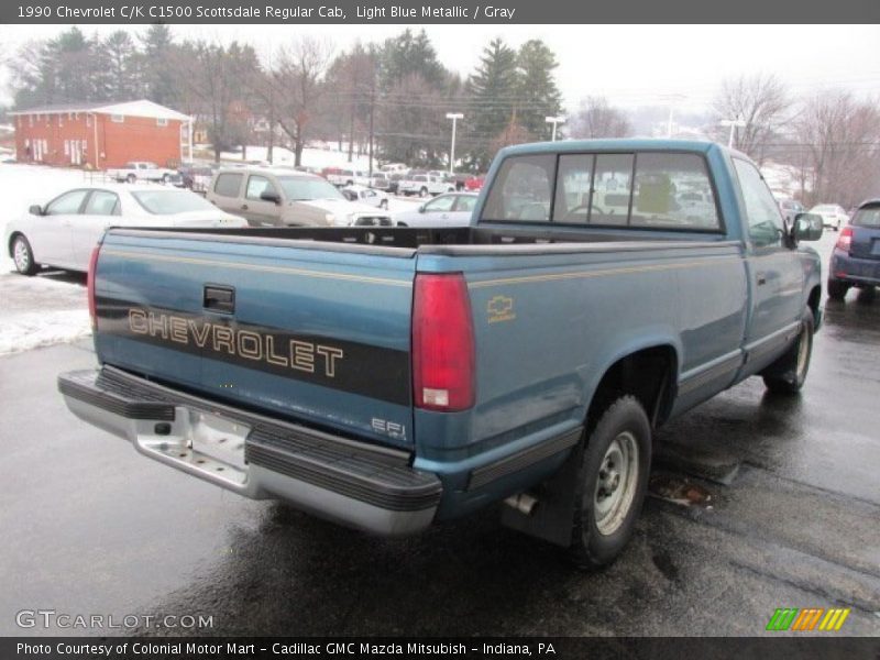Light Blue Metallic / Gray 1990 Chevrolet C/K C1500 Scottsdale Regular Cab
