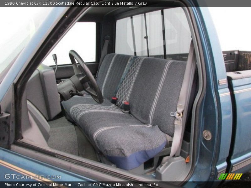 Light Blue Metallic / Gray 1990 Chevrolet C/K C1500 Scottsdale Regular Cab