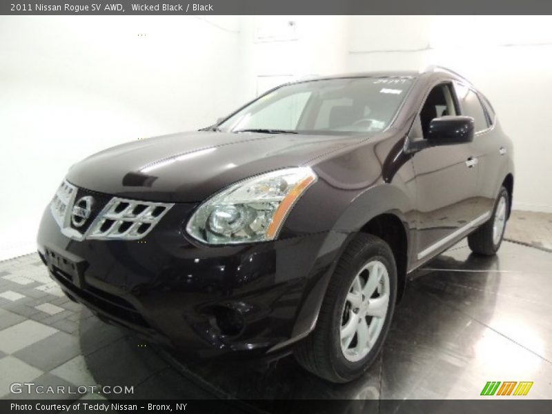 Wicked Black / Black 2011 Nissan Rogue SV AWD