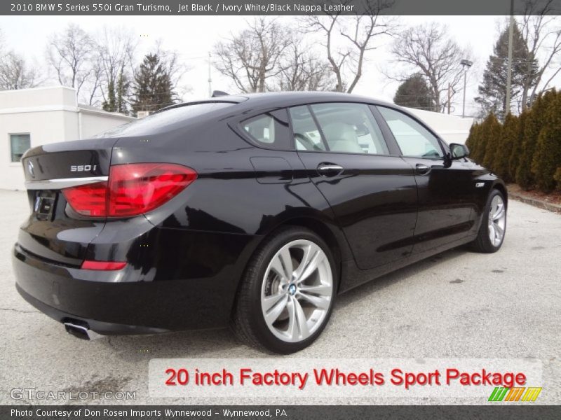Jet Black / Ivory White/Black Nappa Leather 2010 BMW 5 Series 550i Gran Turismo