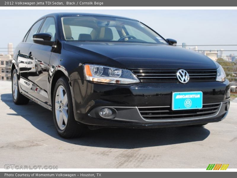 Black / Cornsilk Beige 2012 Volkswagen Jetta TDI Sedan