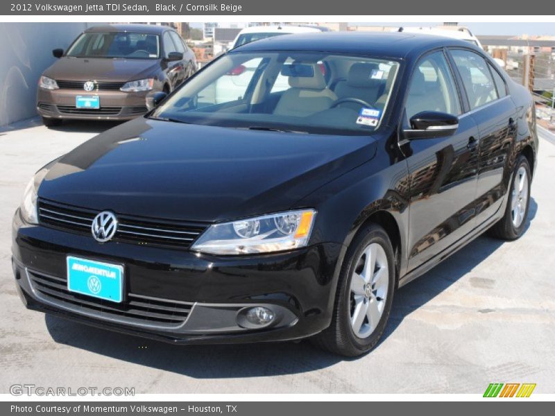 Black / Cornsilk Beige 2012 Volkswagen Jetta TDI Sedan