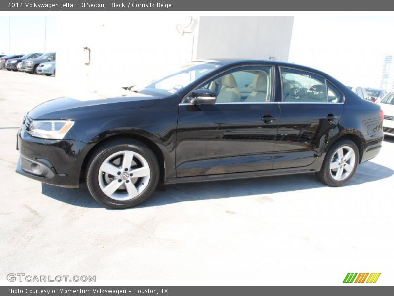 Black / Cornsilk Beige 2012 Volkswagen Jetta TDI Sedan