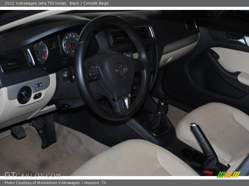 Black / Cornsilk Beige 2012 Volkswagen Jetta TDI Sedan
